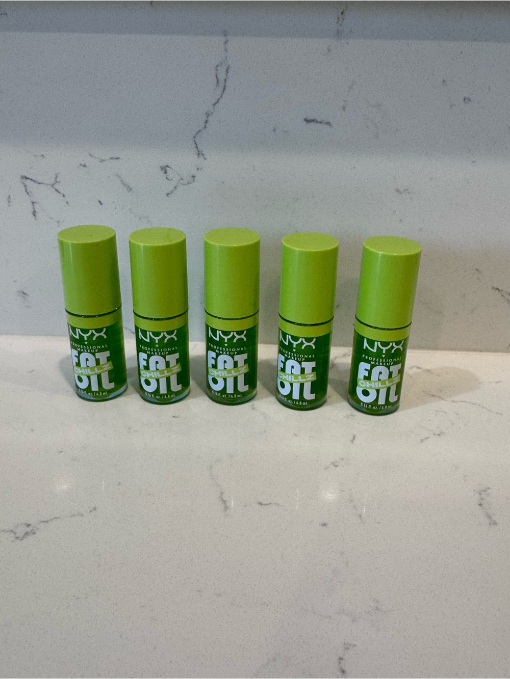 NYX Professional Makeup Fat Oil Lip Drip Chillz Cooling Lip Oil Kiwi Freeze 5 pc